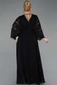 Robe De Soirée Grande Taille Longue Mousseline Noir ABU6178