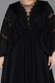 Robe De Soirée Grande Taille Longue Mousseline Noir ABU6178