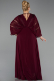 Robe De Soirée Grande Taille Longue Mousseline Couleur Cerise ABU6178