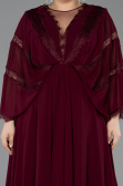 Robe De Soirée Grande Taille Longue Mousseline Couleur Cerise ABU6178