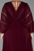 Robe De Soirée Grande Taille Longue Mousseline Couleur Cerise ABU6178