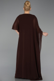 Robe De Soirée Grande Taille Longue Mousseline Brun ABU6179