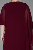 Robe De Soirée Grande Taille Longue Mousseline Prune ABU6179
