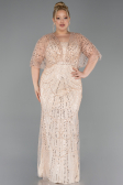 Robe De Soirée Grande Taille Perlé Longue Or ABU5722