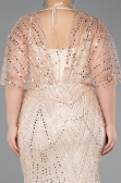 Robe De Soirée Grande Taille Perlé Longue Or ABU5722
