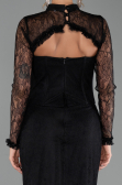 Robe de Soirée Longue Dantelle Noir ABU6207