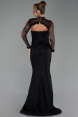 Robe de Soirée Longue Dantelle Noir ABU6207