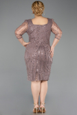 Robe De Invitation Grande Taille Midi Perlé Cuivre ABK2580