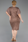 Robe De Invitation Grande Taille Midi Perlé Cuivre ABK2642