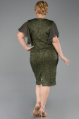 Robe De Invitation Grande Taille Midi Perlé Kaki ABK2642