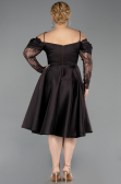 Robe De Invitation Grande Taille Midi Satin Brun ABK2652