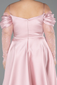 Robe De Invitation Grande Taille Midi Satin Poudre ABK2652
