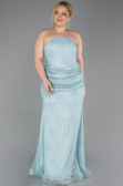 Robe de Soirée Grande Taille Longue Dantelle Menthe ABU6280