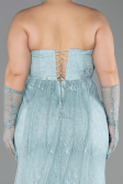 Robe de Soirée Grande Taille Longue Dantelle Menthe ABU6280