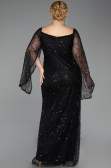 Robe De Soirée Grande Taille Longue Perlé Noir ABU5067