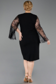 Robe De Invitation Grande Taille Midi Noir ABK2646