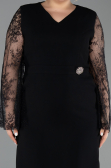 Robe De Invitation Grande Taille Midi Noir ABK2646