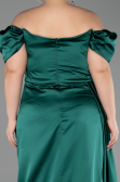 Robe de Soirée Grande Taille Longue Satin Émeraude ABU1626