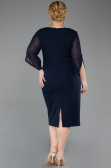 Robe De Invitation Grande Taille Midi Bleu Marine ABK2659