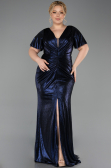 Robe De Soirée Grande Taille Longue Bleu Marine ABU6281
