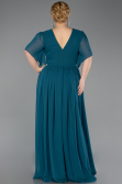 Robe De Soirée Grande Taille Longue Mousseline Vert ABU6309