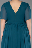 Robe De Soirée Grande Taille Longue Mousseline Vert ABU6309