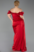 Robe de Soirée Grande Taille Longue Satin Rouge ABU1626