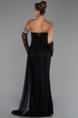 Robe de Soirée Longue Dantelle Noir ABU6319