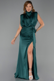 Robe de Soirée Longue Satin Émeraude ABU2133
