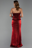 Robe de Soirée Longue Mousseline Rouge Bordeaux ABU6336