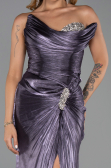 Robe de Soirée Longue Mousseline Lavande ABU6336