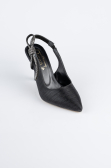 Stiletto Coupe Au Laser Noir MJ4102