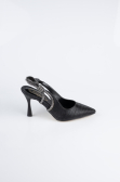 Stiletto Coupe Au Laser Noir MJ4102