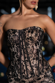 Robe de Soirée Longue Dantelle Noir ABU6303