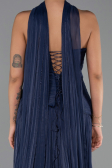 Robe de Soirée Longue Mousseline Bleu Marine ABU6335