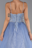 Robe de Soirée Longue Perlé Bleu clair ABU5730