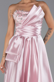 Robe de Soirée Longue Satin Poudre ABU5767