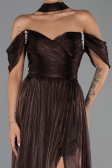 Robe de Soirée Longue Mousseline Brun ABU6342
