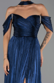 Robe de Soirée Longue Mousseline Bleu Marine ABU6342