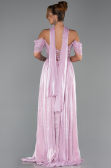Robe de Soirée Longue Mousseline Poudre ABU6342