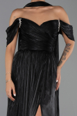 Robe de Soirée Longue Mousseline Noir ABU6342