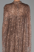 Robe de Soirée Longue Squameuse Brun clair ABU6343