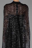 Robe de Soirée Longue Squameuse Noir ABU6343