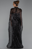 Robe de Soirée Longue Squameuse Noir ABU6343