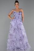 Robe de Soirée Longue Lilas ABU6344