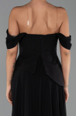Robe de Soirée Longue Mousseline Noir ABU6345