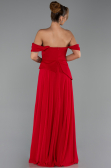 Robe de Soirée Longue Mousseline Rouge ABU6345