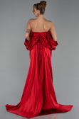 Robe de Soirée Longue Perlé Rouge ABU6351