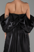 Robe de Soirée Longue Perlé Noir ABU6351