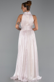 Robe de Soirée Longue Mousseline Beige ABU6352